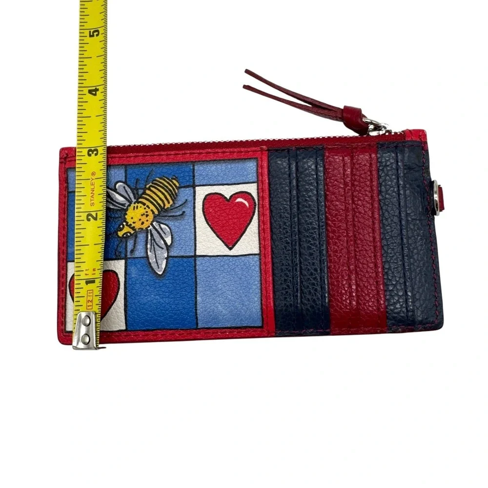 Brighton Bee Happy Mini Satchel Bag Card Organizer Dust Bag Red Blue Daisy Heart
